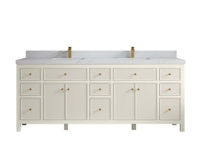 Sonoma 84 in W x 22 in D Free Standing Reeded Double Sink Bathroom Vanity