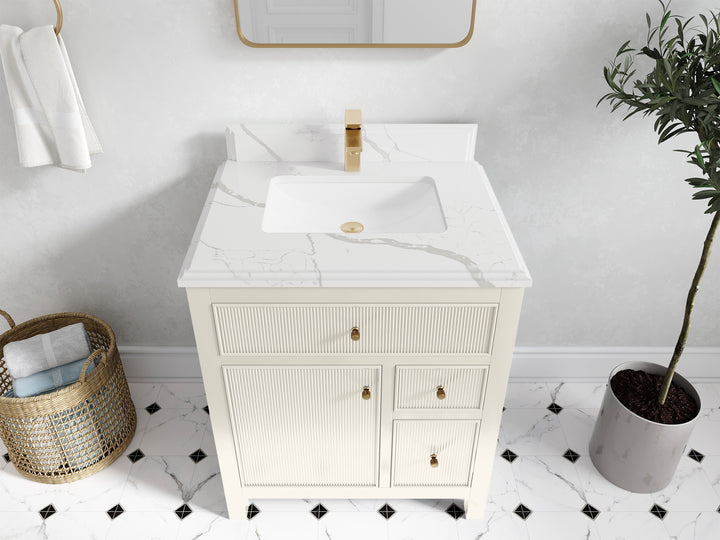 Sonoma 30 in W x 22 in D Free Standing Reeded Single Sink Bathroom Vanity - photo 21