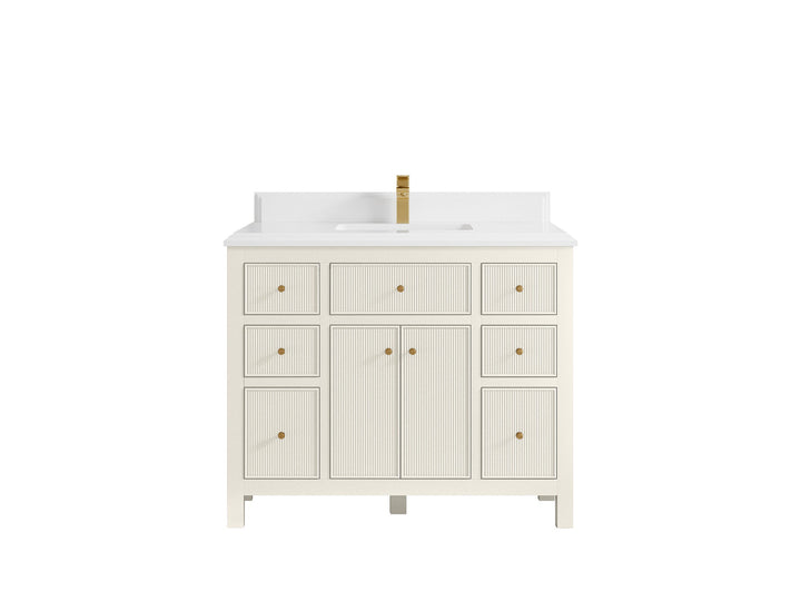Sonoma 42 in W x 22 in D Free Standing Reeded Single Sink Bathroom Vanity - photo 23