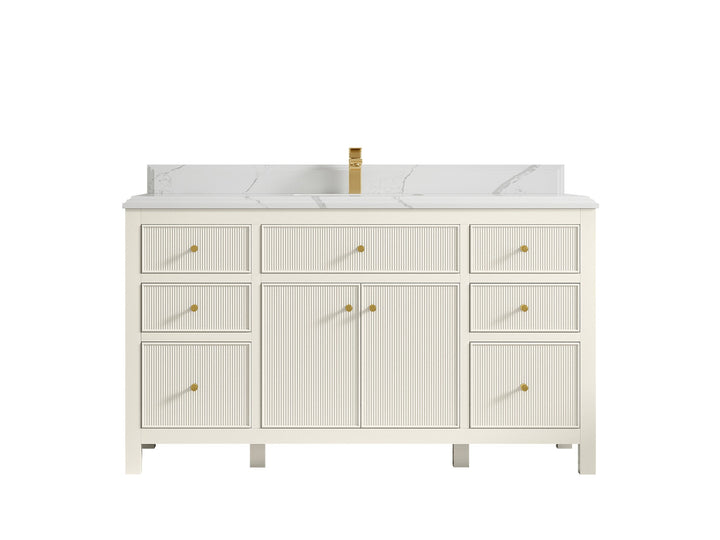 Sonoma 60 in W x 22 in D Free Standing Reeded Single Sink Bathroom Vanity - photo 23