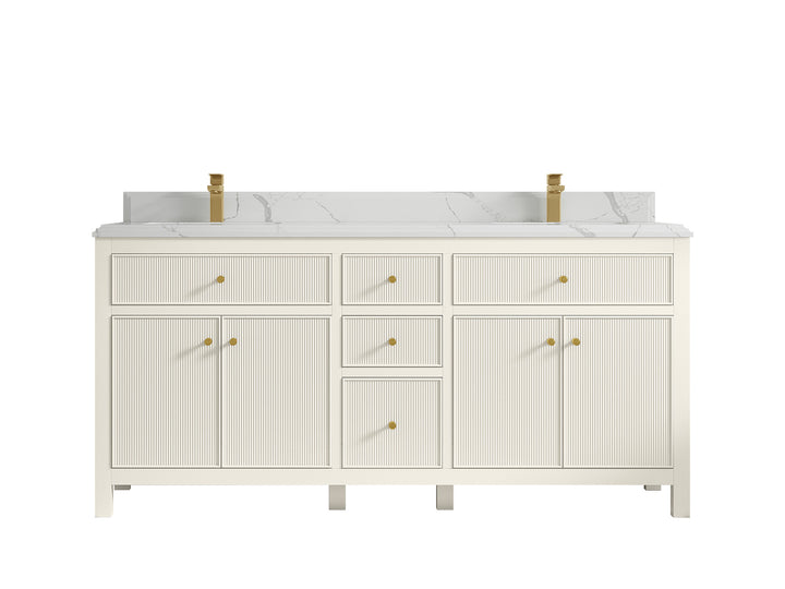 Sonoma 72 in W x 22 in D Free Standing Reeded Double Sink Bathroom Vanity - photo 23