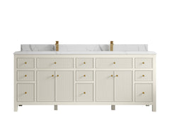 Sonoma 84 in W x 22 in D Free Standing Reeded Double Sink Bathroom Vanity - photo 23