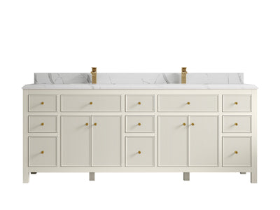 Sonoma 84 in W x 22 in D Free Standing Reeded Double Sink Bathroom Vanity