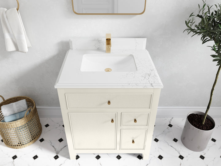 Sonoma 30 in W x 22 in D Free Standing Reeded Single Sink Bathroom Vanity - photo 23