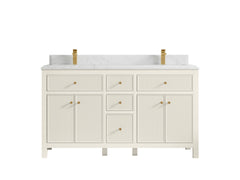 Sonoma 60 in W x 22 in D Free Standing Reeded Double Sink Bathroom Vanity - photo 25