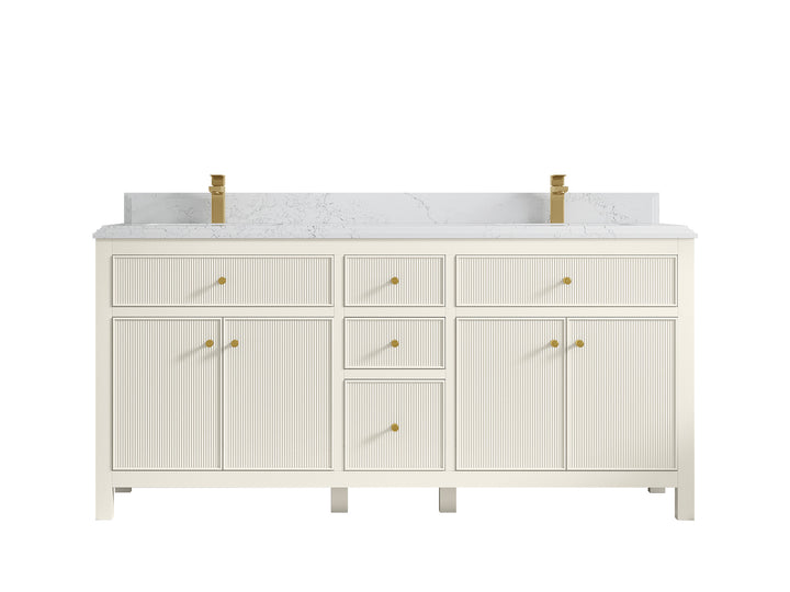 Sonoma 72 in W x 22 in D Free Standing Reeded Double Sink Bathroom Vanity - photo 25