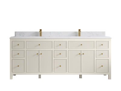 Sonoma 84 in W x 22 in D Free Standing Reeded Double Sink Bathroom Vanity