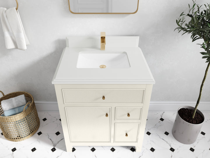 Sonoma 30 in W x 22 in D Free Standing Reeded Single Sink Bathroom Vanity - photo 25