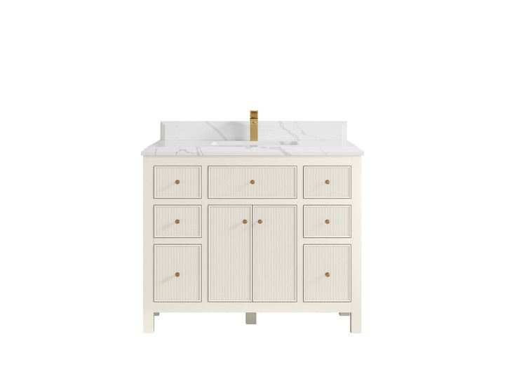 Sonoma 42 in W x 22 in D Free Standing Reeded Single Sink Bathroom Vanity - photo 27