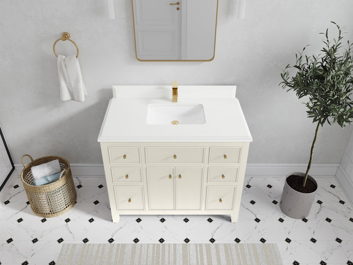 Sonoma 42 in W x 22 in D Free Standing Reeded Single Sink Bathroom Vanity - photo 26