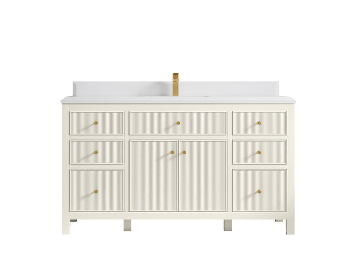 Sonoma 60 in W x 22 in D Free Standing Reeded Single Sink Bathroom Vanity - photo 27