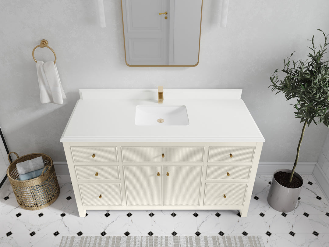 Sonoma 60 in W x 22 in D Free Standing Reeded Single Sink Bathroom Vanity