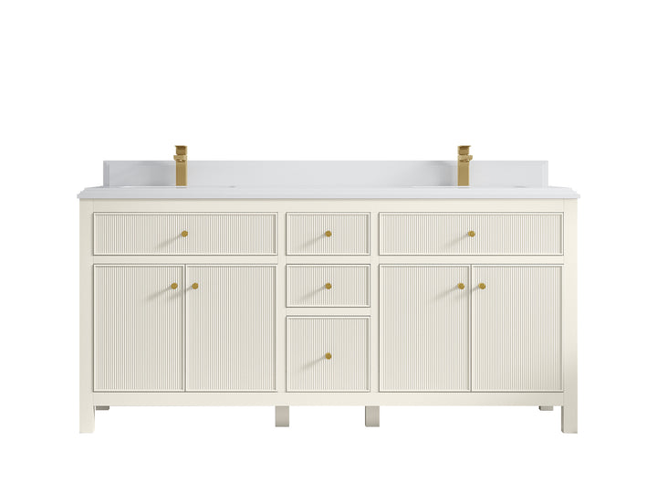 Sonoma 72 in W x 22 in D Free Standing Reeded Double Sink Bathroom Vanity - photo 27