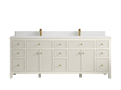 Sonoma 84 in W x 22 in D Free Standing Reeded Double Sink Bathroom Vanity