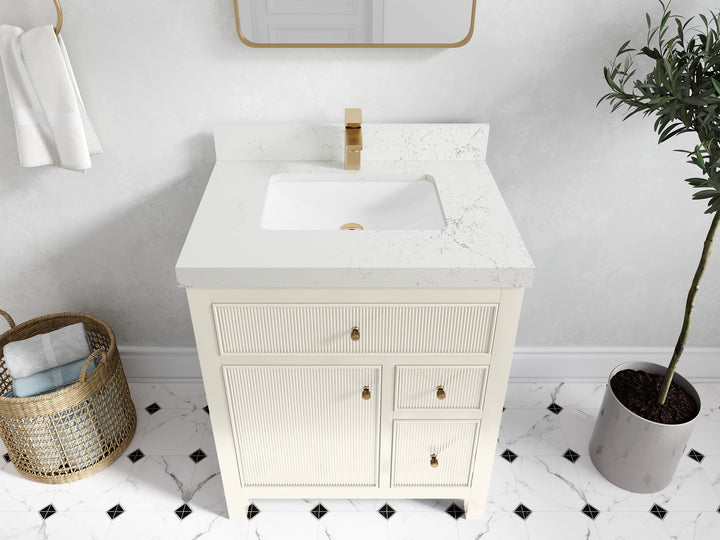 Sonoma 30 in W x 22 in D Free Standing Reeded Single Sink Bathroom Vanity - photo 27