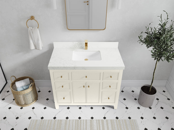 Sonoma 42 in W x 22 in D Free Standing Reeded Single Sink Bathroom Vanity - photo 28