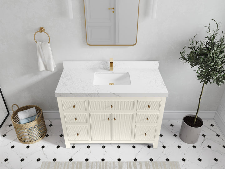 Sonoma 48 in W x 22 in D Free Standing Reeded Single Sink Bathroom Vanity - photo 28