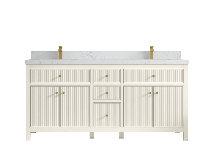 Sonoma 72 in W x 22 in D Free Standing Reeded Double Sink Bathroom Vanity - photo 29