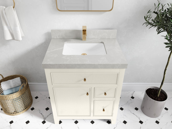 Sonoma 30 in W x 22 in D Free Standing Reeded Single Sink Bathroom Vanity - photo 29