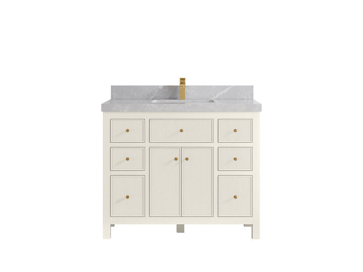 Sonoma 42 in W x 22 in D Free Standing Reeded Single Sink Bathroom Vanity - photo 31
