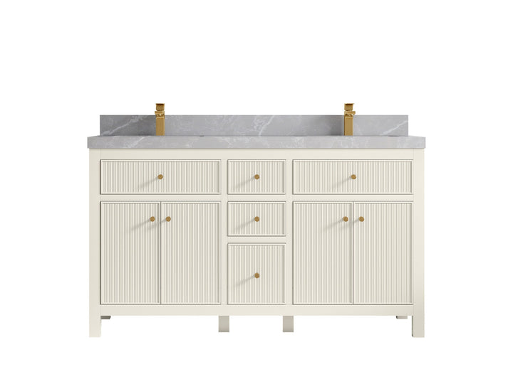 Sonoma 60 in W x 22 in D Free Standing Reeded Double Sink Bathroom Vanity - photo 31
