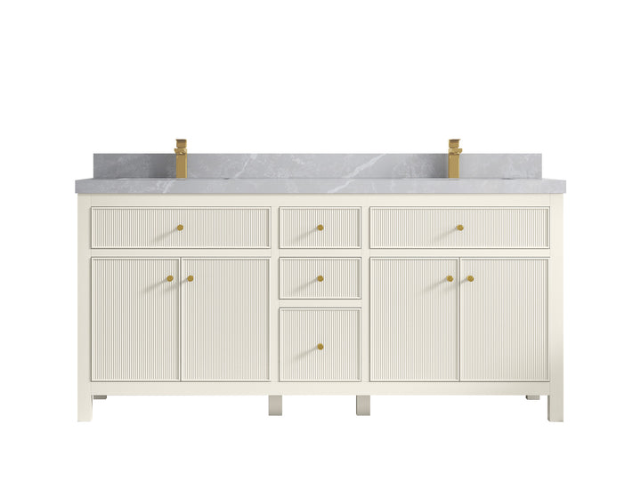 Sonoma 72 in W x 22 in D Free Standing Reeded Double Sink Bathroom Vanity - photo 31