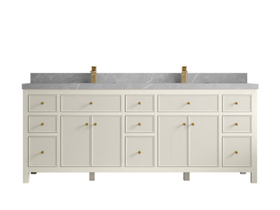 Sonoma 84 in W x 22 in D Free Standing Reeded Double Sink Bathroom Vanity