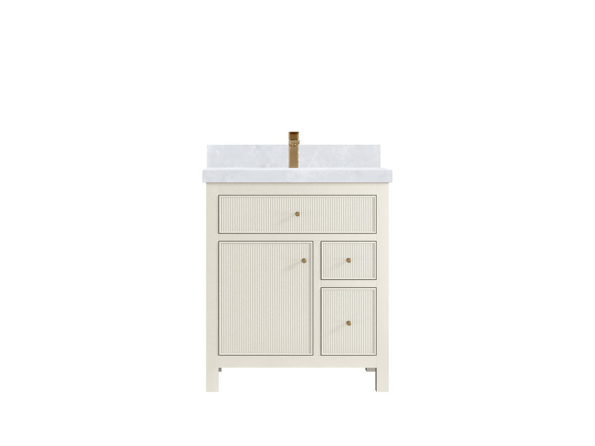 Sonoma 30 inch Alabaster vanity with Onyx Quartz — front view