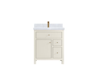 Sonoma 30 inch Alabaster vanity with Onyx Quartz — front view