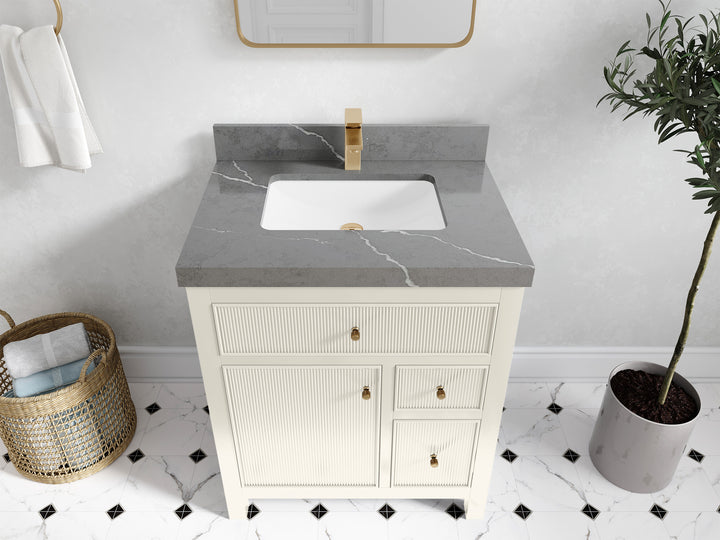 Sonoma 30 in W x 22 in D Free Standing Reeded Single Sink Bathroom Vanity - photo 31
