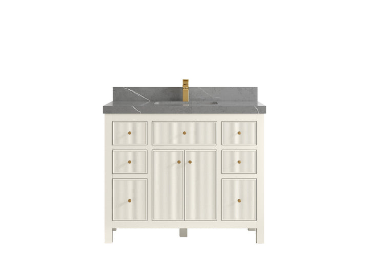 Sonoma 42 in W x 22 in D Free Standing Reeded Single Sink Bathroom Vanity - photo 33