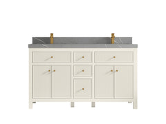 Sonoma 60 in W x 22 in D Free Standing Reeded Double Sink Bathroom Vanity - photo 33