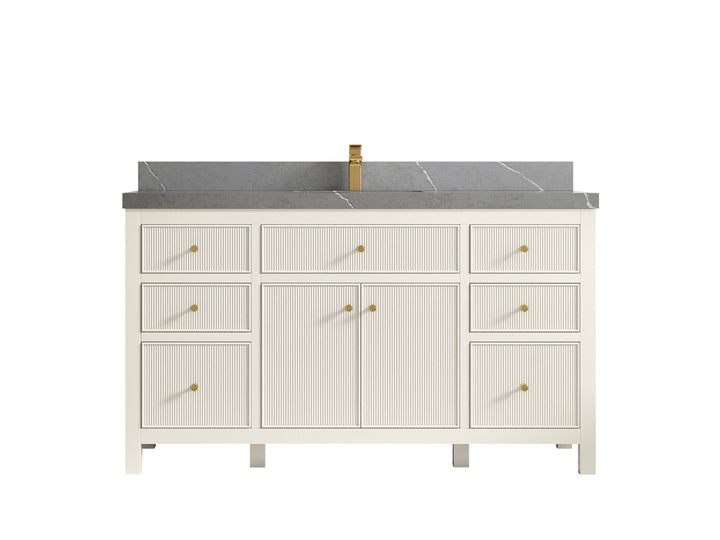Sonoma 60 in W x 22 in D Free Standing Reeded Single Sink Bathroom Vanity - photo 33