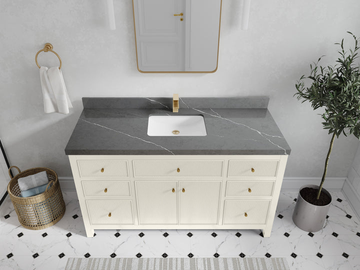 Sonoma 60 in W x 22 in D Free Standing Reeded Single Sink Bathroom Vanity - photo 32