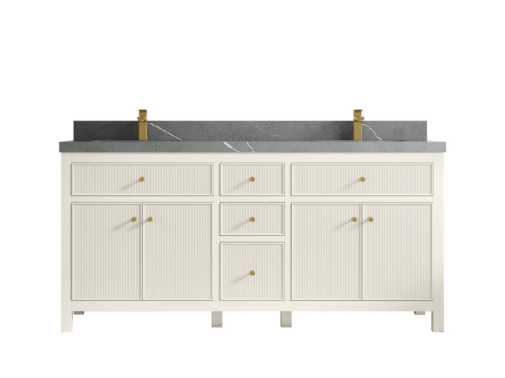Sonoma 72 in W x 22 in D Free Standing Reeded Double Sink Bathroom Vanity - photo 33