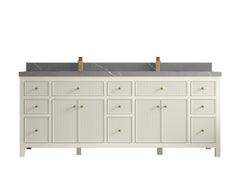 Sonoma 84 in W x 22 in D Free Standing Reeded Double Sink Bathroom Vanity - photo 33