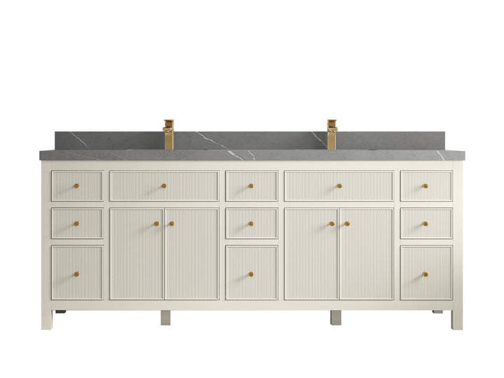 Sonoma 84 in W x 22 in D Free Standing Reeded Double Sink Bathroom Vanity - photo 33