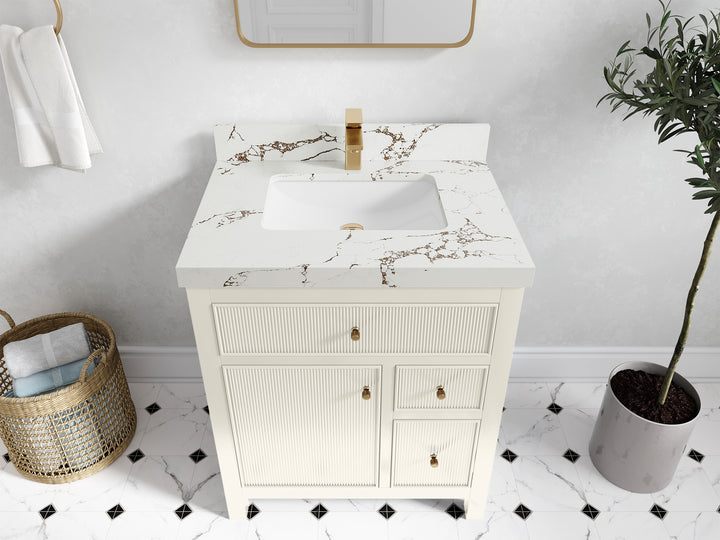 Sonoma 30 in W x 22 in D Free Standing Reeded Single Sink Bathroom Vanity - photo 33