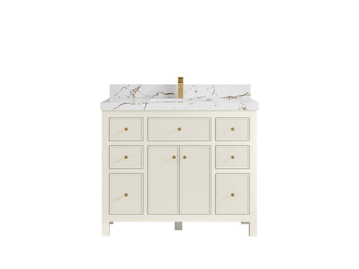 Sonoma 42 in W x 22 in D Free Standing Reeded Single Sink Bathroom Vanity - photo 35