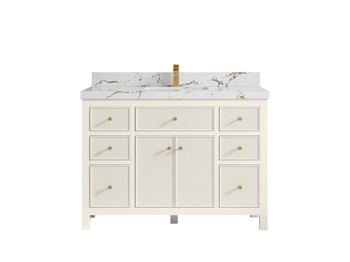 Sonoma 48 in W x 22 in D Free Standing Reeded Single Sink Bathroom Vanity - photo 35