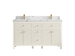 Sonoma 60 in W x 22 in D Free Standing Reeded Double Sink Bathroom Vanity - photo 35