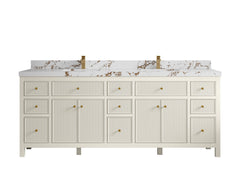 Sonoma 84 in W x 22 in D Free Standing Reeded Double Sink Bathroom Vanity - photo 35