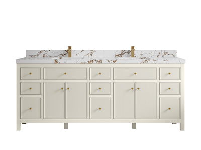 Sonoma 84 in W x 22 in D Free Standing Reeded Double Sink Bathroom Vanity