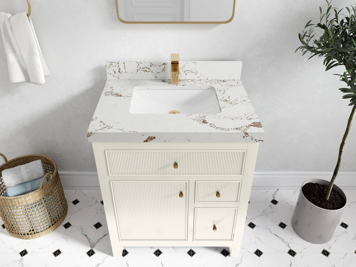Sonoma 30 in W x 22 in D Free Standing Reeded Single Sink Bathroom Vanity - photo 35