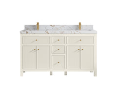Sonoma 60 in W x 22 in D Free Standing Reeded Double Sink Bathroom Vanity - photo 37