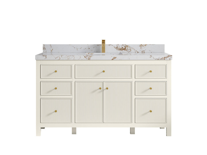 Sonoma 60 in W x 22 in D Free Standing Reeded Single Sink Bathroom Vanity - photo 37