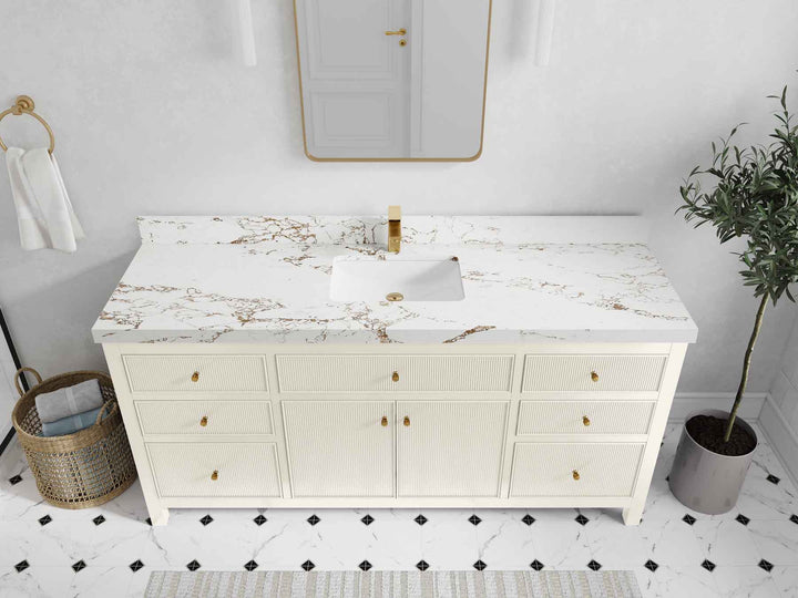 Sonoma 72 in W x 22 in D Free Standing Reeded Single Sink Bathroom Vanity - photo 19