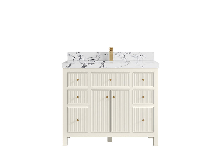 Sonoma 42 in W x 22 in D Free Standing Reeded Single Sink Bathroom Vanity - photo 39