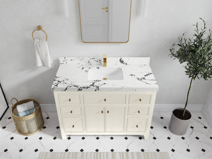 Sonoma 48 in W x 22 in D Free Standing Reeded Single Sink Bathroom Vanity - photo 38