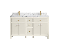 Sonoma 60 in W x 22 in D Free Standing Reeded Double Sink Bathroom Vanity - photo 39